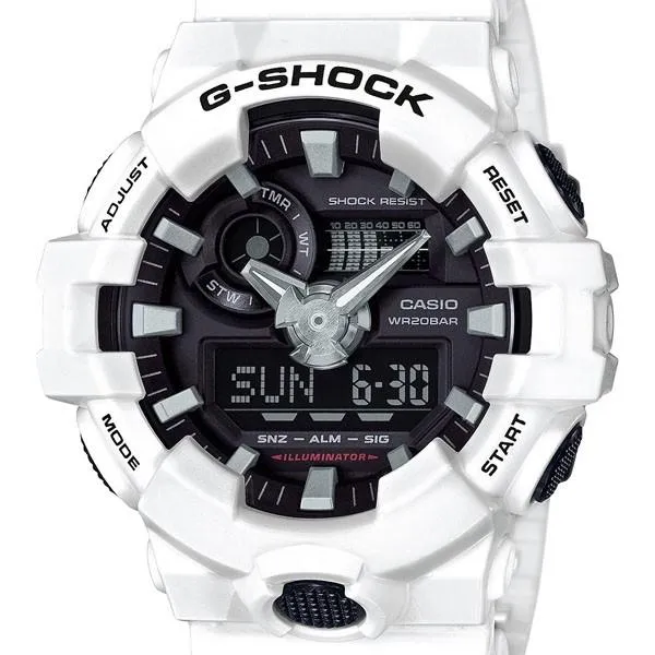 GA-700-7AJF G-SHOCK CASIO Colore Sgargiante Semi Opaco Super Illuminator Bianco