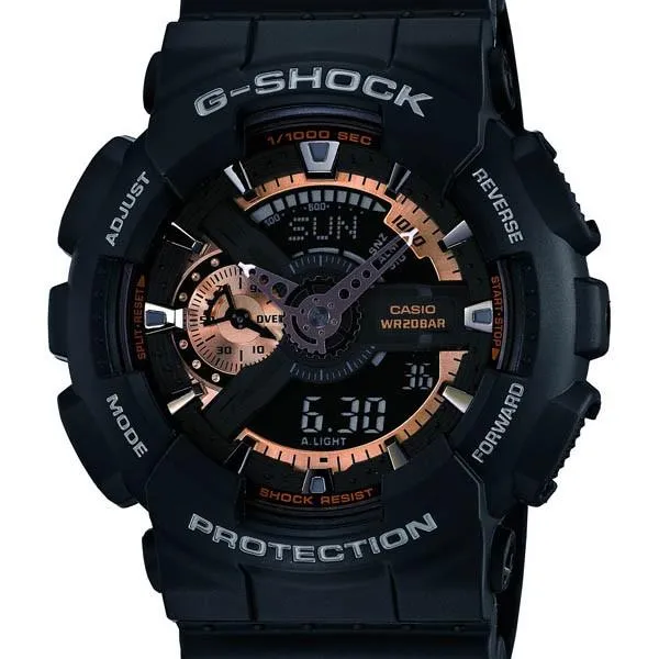 GA-110RG-1AJF CASIO G-SHOCK Athleisure Nero Oro Rosa Nero Digitale-Analogico