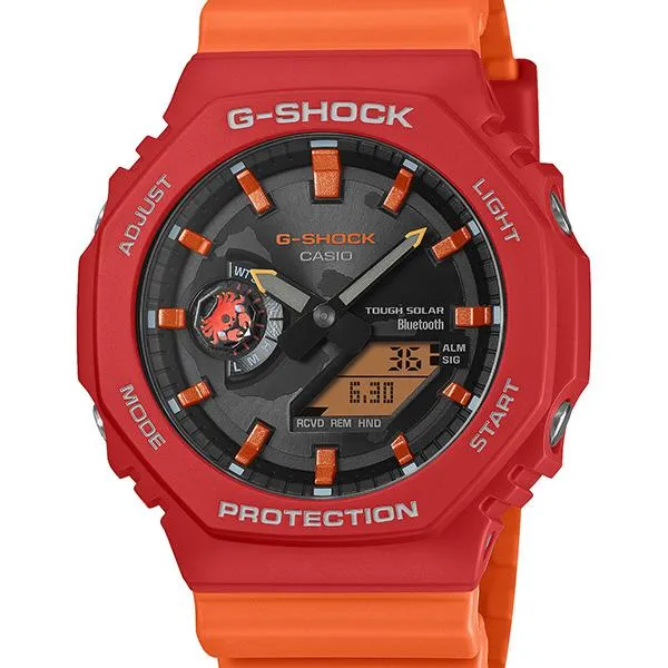Orologio da uomo CASIO G-SHOCK GA-B2100DF-4AJR JDM Tough Solar Mobile Link Analogico-Digitale Charles Darwin Foundation Sally Lightfoot Crab Red
