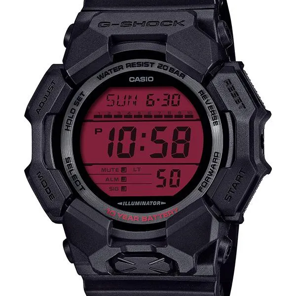 Orologio da uomo G-SHOCK CASIO GD-010BBR-1JF nero e rosso acceso