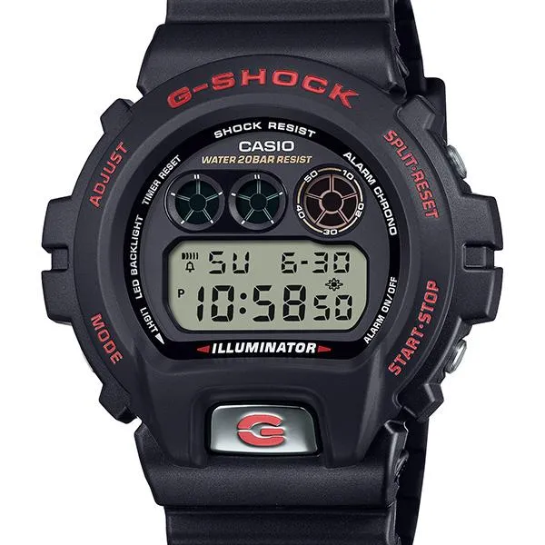 Orologio digitale da uomo CASIO G-SHOCK DW-6900TR-1JR JDM 30° anniversario Thrasher nero con quadrante rotondo e trigrammi.