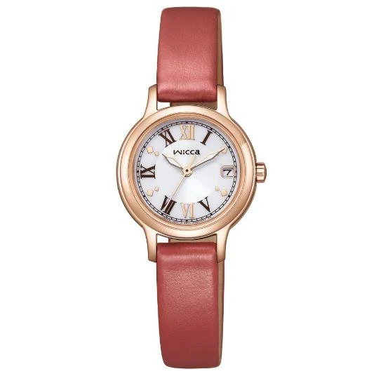 Citizen Wicca KH4-963-14 da donna con cinturino in pelle e calendario solare