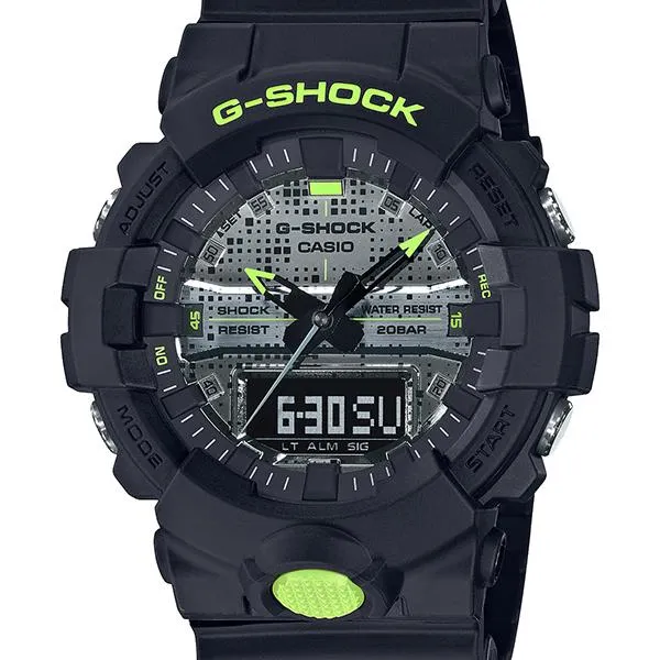 Orologio da uomo G-SHOCK CASIO GA-800DC-1AJF, colore nero e giallo speciale.