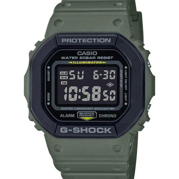 Orologio digitale da uomo CASIO G-SHOCK DW-5610SU-3JF JDM, quadrato, nero, kaki, verde utility.