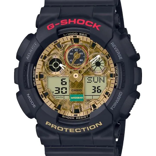 Orologio da polso da uomo G-SHOCK CASIO con cronometro, modello GA-100TMN-1AJR