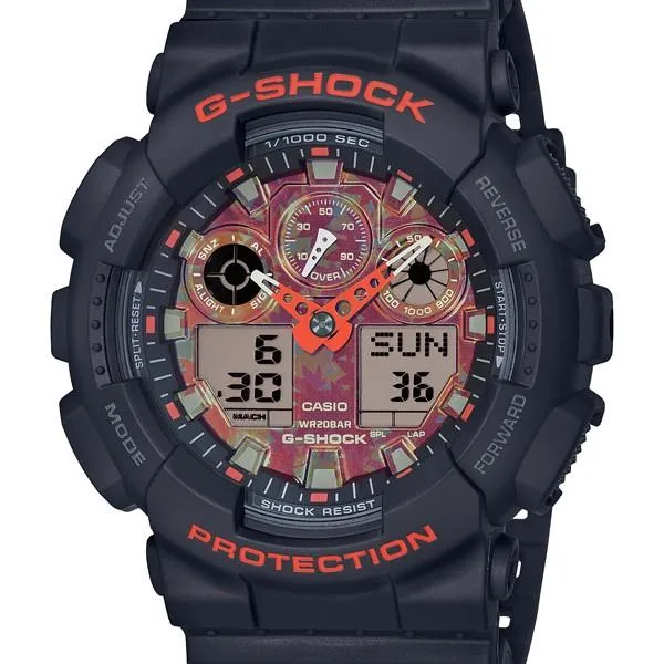 Orologio cronometro da uomo G-SHOCK CASIO GA-100TAL-1AJR, fabbricato in Giappone.