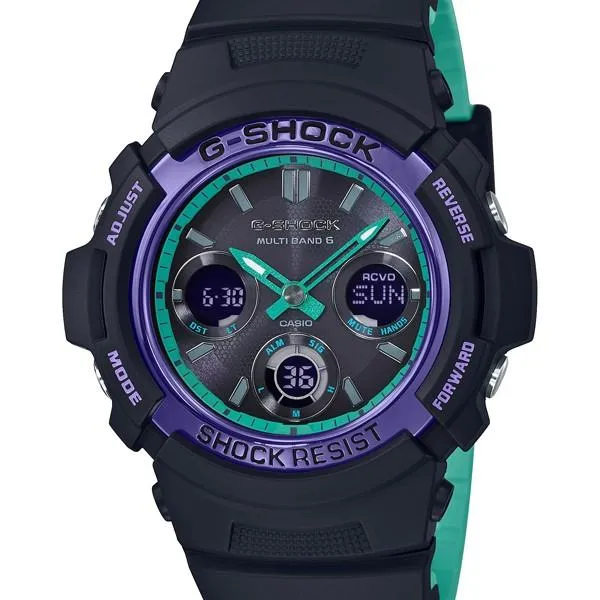 Orologio da uomo G-SHOCK CASIO radiocontrollato a energia solare, modello AWG-M100SBL-1AJF