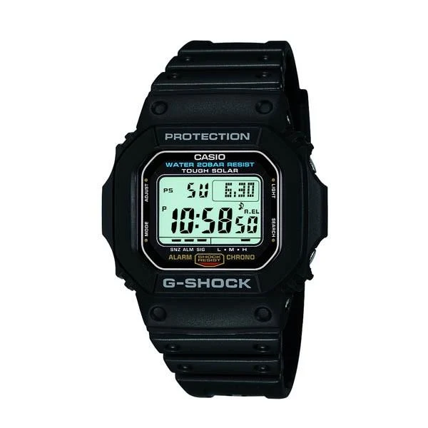 Orologio da uomo CASIO G‑SHOCK G‑5600E‑1JF JDM Origin Tough Solar Digitale Nero Quadrato