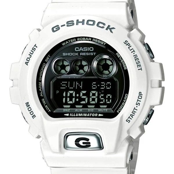 Orologio digitale da uomo CASIO G-SHOCK GD-X6900FB-7JF JDM con quadrante metallico in smalto bianco, cassa grande e batteria da 10 anni.