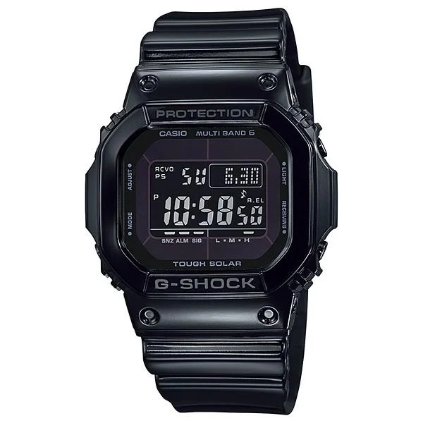 Orologio digitale da uomo CASIO G-SHOCK GW-M5610BB-1JF, serie 5600, nero lucido, con radio solare, multibanda 6, colore JDM.