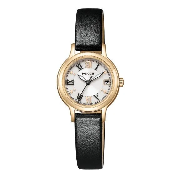 Citizen Wicca KH4-921-92 da donna con cinturino in pelle e calendario solare