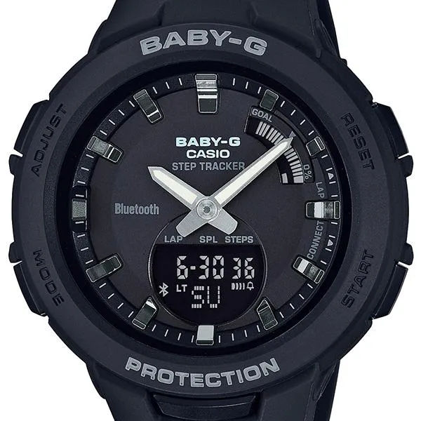 Orologio da donna CASIO BABY‑GG‑SQUAD BSA‑B100‑1AJF JDM Mobile Link Step Tracker Analogico-Digitale Nero