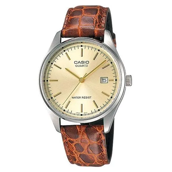 Orologio da uomo CASIO Collection STANDARD con cinturino in pelle e calendario, modello MTP-1175E-9AJH