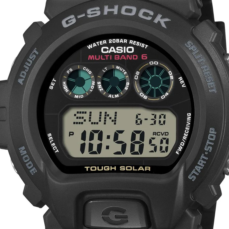 Orologio digitale da uomo CASIO G-SHOCK GW-6900-1JF JDM radiocontrollato a energia solare, multibanda, serie 6900, nero