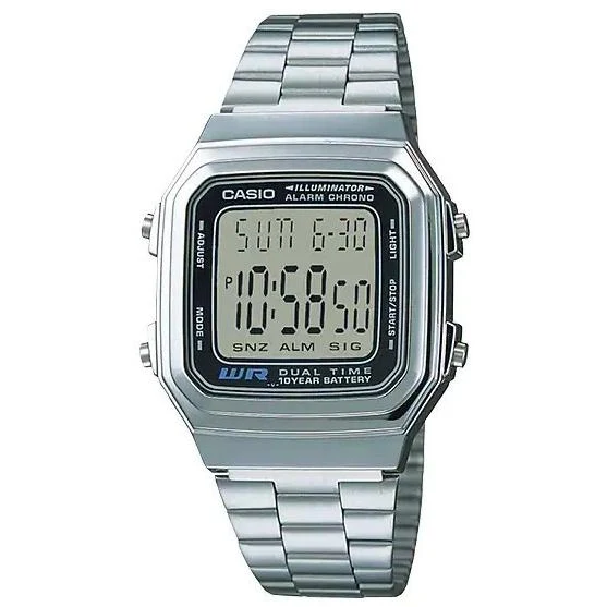 CASIO・Cinturino in metallo Casio che facilita la lettura dell'ora A178WA-1AJH