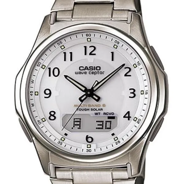 Orologio da uomo analogico-digitale CASIO Wave Ceptor WVA-M630TDE-7AJF JDM a energia solare, radiocontrollato, multibanda 6, in titanio