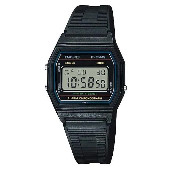 CASIO F-84W-1QJH Orologio da uomo standard impermeabile per la vita di tutti i giorni Modello LCD digitale leggero e sottile