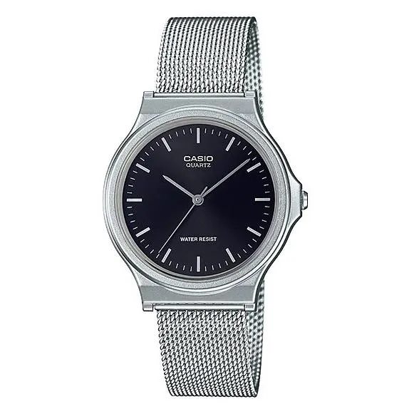 Orologio unisex CASIO Collection Standard MQ-24M-1EJH al quarzo analogico JDM con cinturino a maglia milanese in acciaio inossidabile.