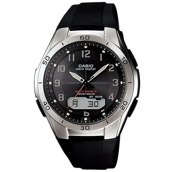 Orologio da uomo CASIO Wave Ceptor WVA-M640-1A2JF JDM Tough Solar Multiband 6 analogico-digitale sottile