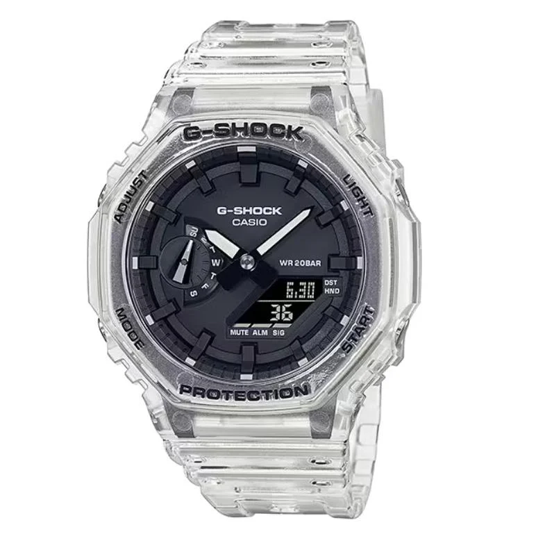 Orologio da uomo CASIO G-SHOCK GA-2100SKE-7AJF JDM Skeleton Series Carbon Core Guard trasparente analogico-digitale