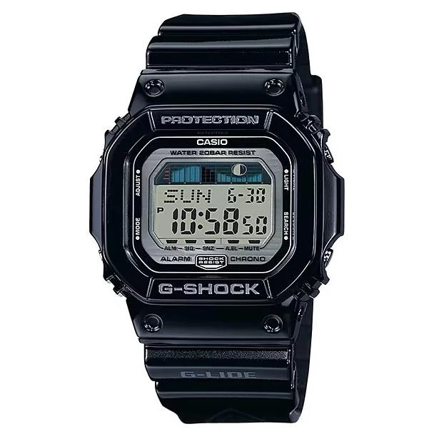Orologio digitale da uomo CASIO G-SHOCK GLX-5600-1JF JDM G-LIDE con grafico delle maree e dati lunari.