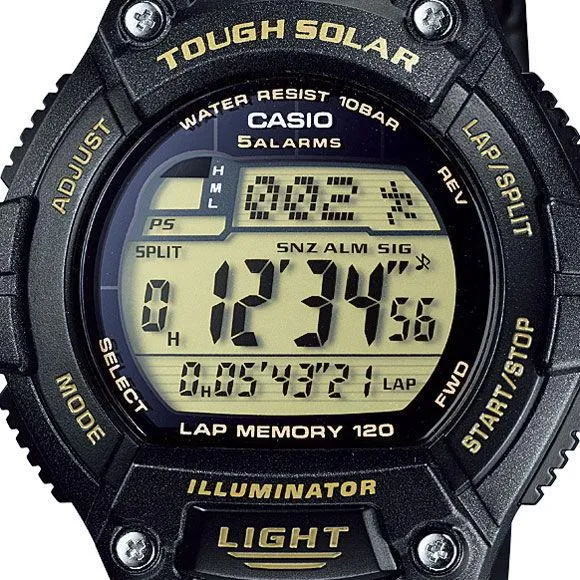 Orologio digitale da uomo CASIO Collection W-S220-9AJH JDM Tough Solar con memoria per 120 giri e ora mondiale.