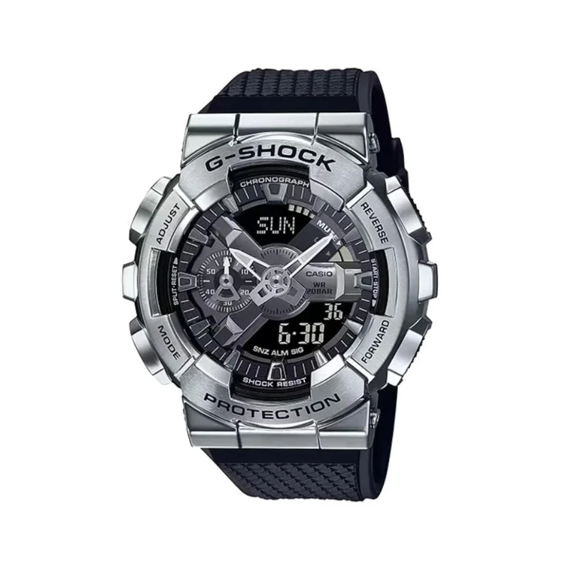 Orologio da uomo CASIO G-SHOCK GM-110-1AJF JDM con cassa in metallo, analogico-digitale al quarzo.