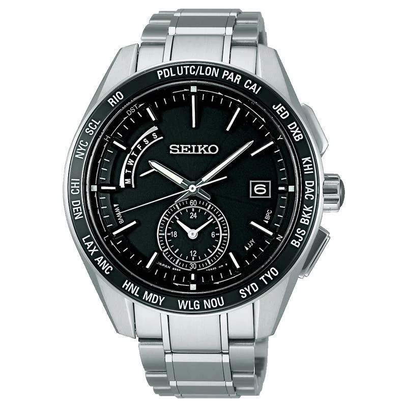SAGA167 - Orologio da uomo - Seiko Brightz - Radiocontrollato a energia solare - Ora mondiale