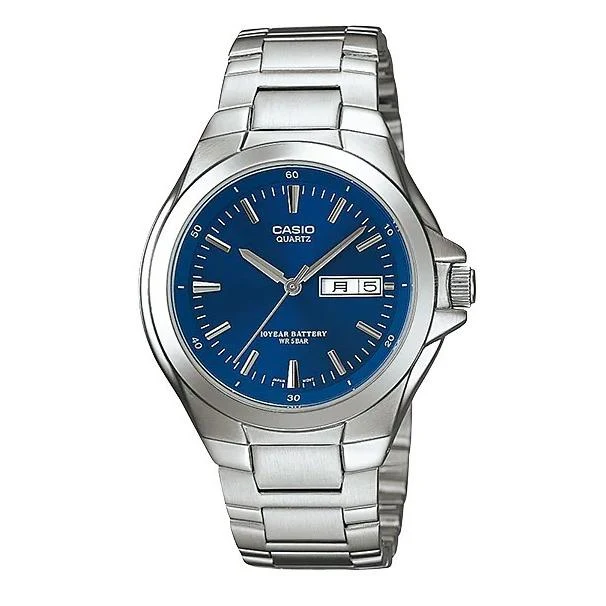 Orologio da uomo CASIO Collection MTP-1228DJ-2AJH analogico al quarzo, cinturino in metallo e acciaio inossidabile, resistente all'acqua fino a 5 ATM, visualizzazione giorno e data, batteria con durata di 10 anni, modello giapponese.