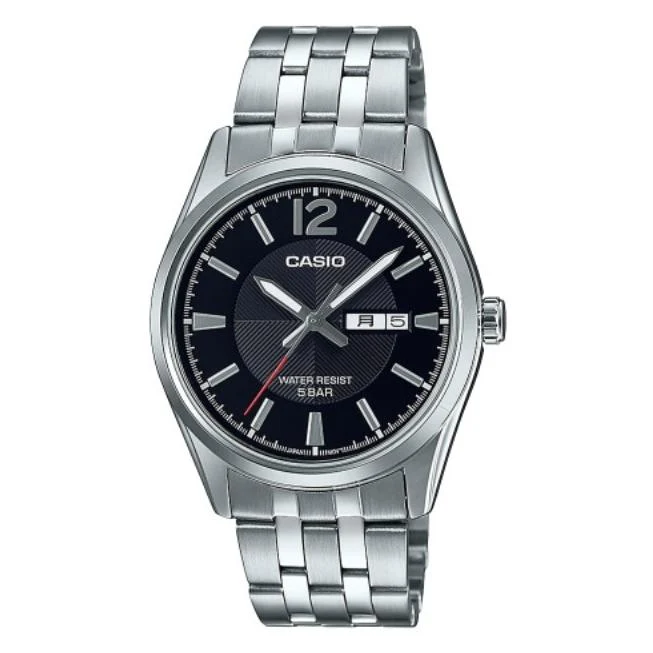 Orologio da uomo CASIO Collection MTP-1335DJ-1AJF analogico al quarzo, cinturino in metallo e acciaio inossidabile, impermeabile fino a 5 ATM, con datario e visualizzazione del giorno, modello giapponese.