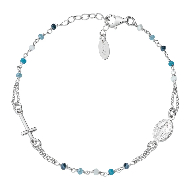 Rosari Con Cristalli | Bracciale rosario | BRO25BMUB3