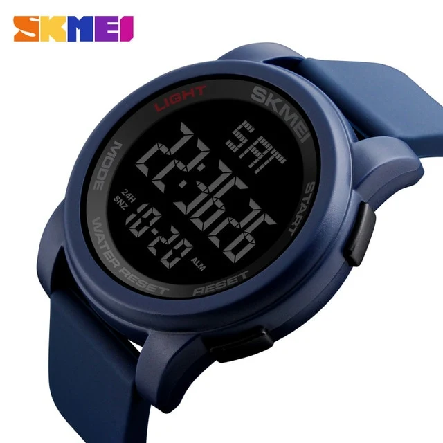 LED Digital Watch Men Wrist Watch Black Alarm