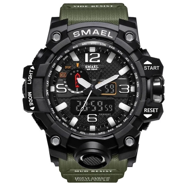 Sports Watches Dual Display Analog Digital