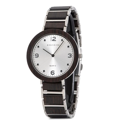 Wooden Stainless Steel Women Watches