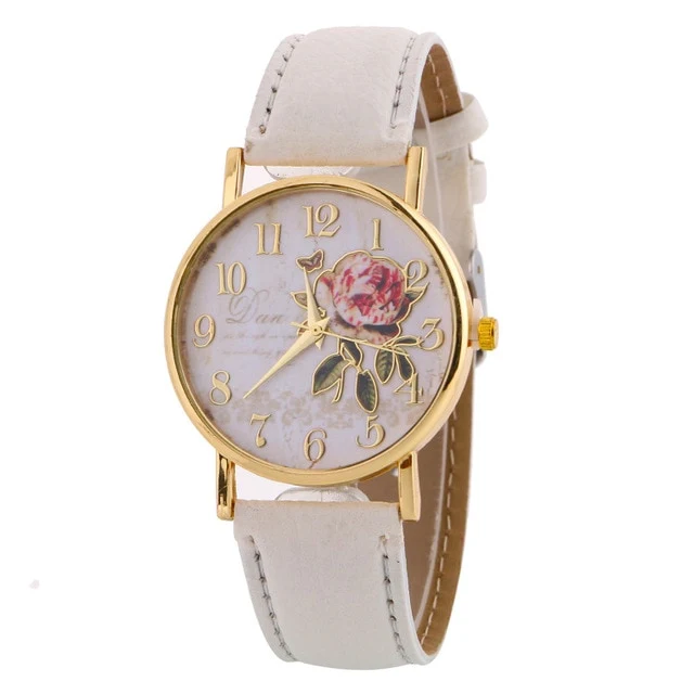 Rose Pattern Watches For Women