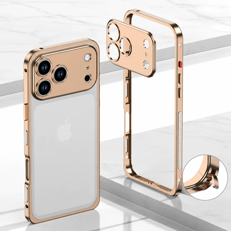 Capa Protetora Rígida de Alumínio com Estrutura Metálica - iPhone
