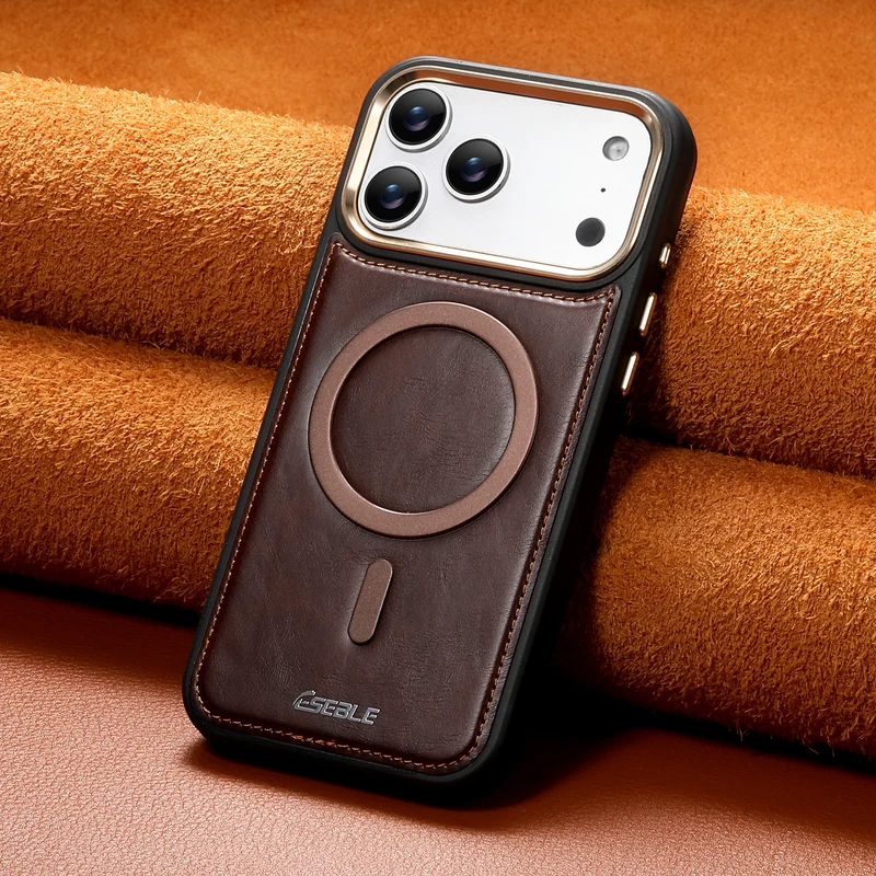 Capa de Couro Vintage de Luxo - iPhone