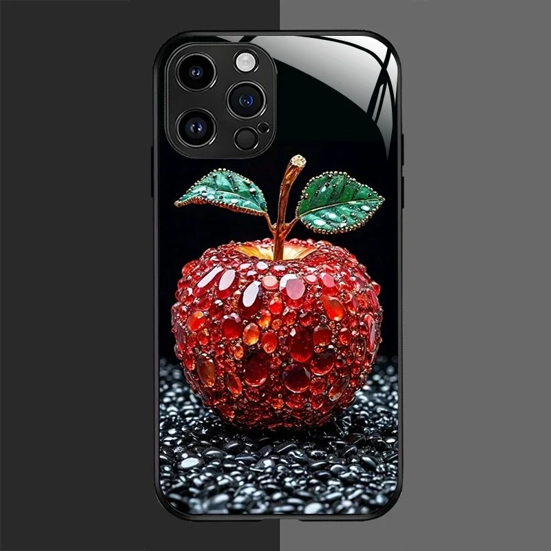Case Crystal 3D - Maçã gotas de cristal